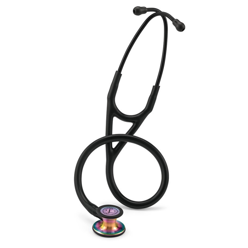 Cardiology IV 6165 - Stetoscop 3M Littmann, 69 cm, Negru, capsula curcubeu (Black/Rainbow)