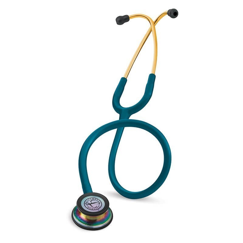 Classic III 5807 - Stetoscop 3M Littmann, 69 cm, generatia noua, Turcoaz, capsula curcubeu (Caribbean Blue/Rainbow)
