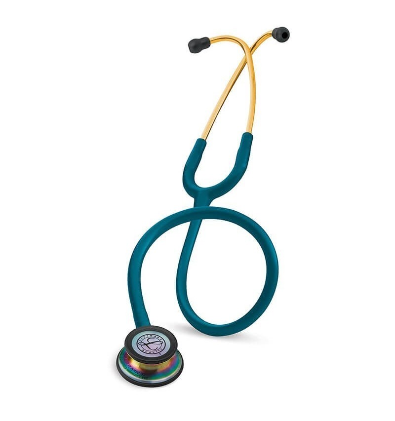Classic III 5807 - Stetoscop 3M Littmann, 69 cm, generatia noua, Turcoaz, capsula curcubeu (Caribbean Blue/Rainbow)