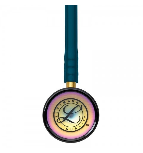 Classic II Pediatric 2153 - Stetoscop 3M Littmann, 71 cm, Turcoaz, capsula curcubeu (Caribbean Blue/Rainbow)